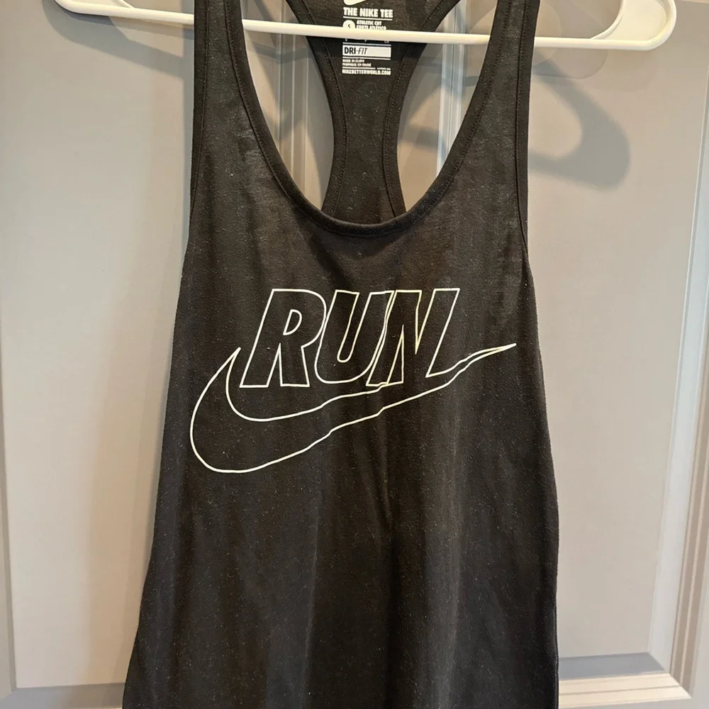Nike Black Tee with White Logo and DRI-FIT Print
